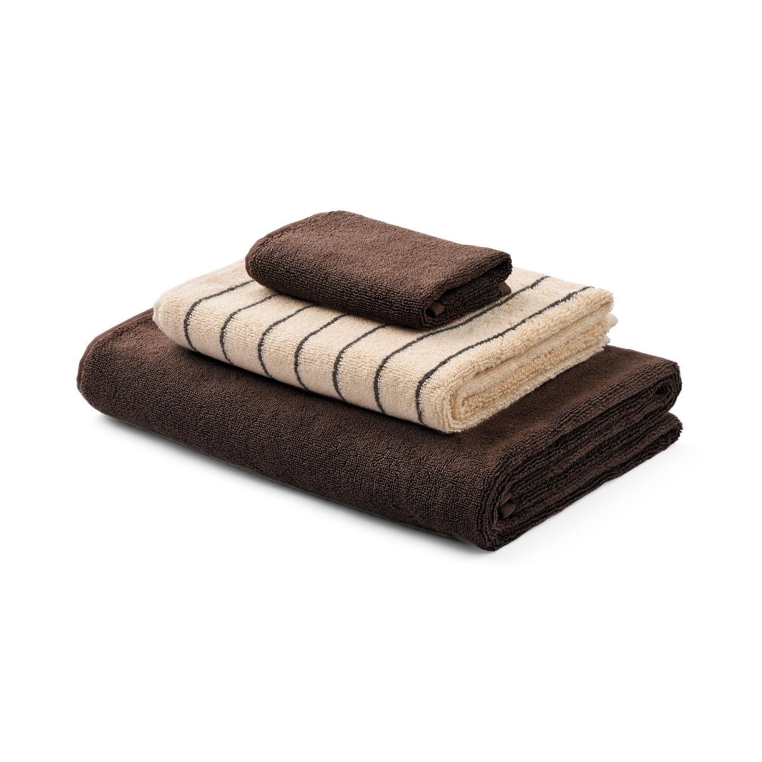 3 stk håndklæde sampak - Coffee/Creme & Ink